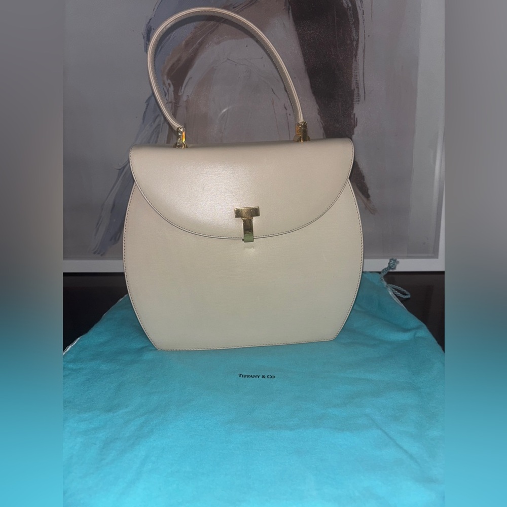 Tiffany & Co. T Lock Top Handle Ivory Leather purse - Picture 6 of 7